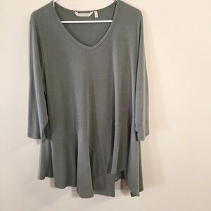 Soft Surroundings Sage Green Tunic Flared Hem